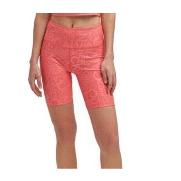 Calvin Klein Performance Women's High Waist 7" Bike Short Size M Coral - Picture 1 of 10